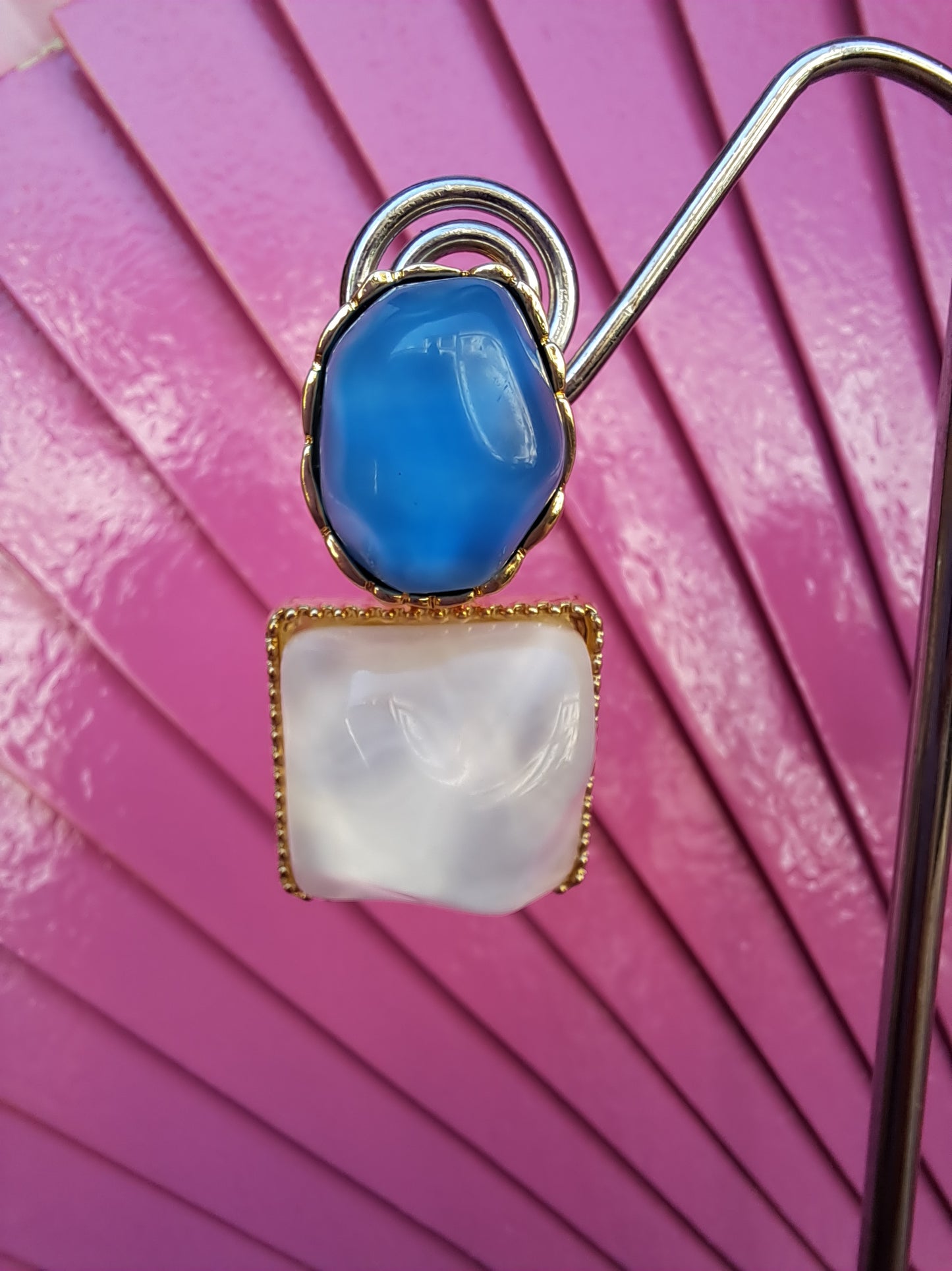 Pendientes agua marina y nacar