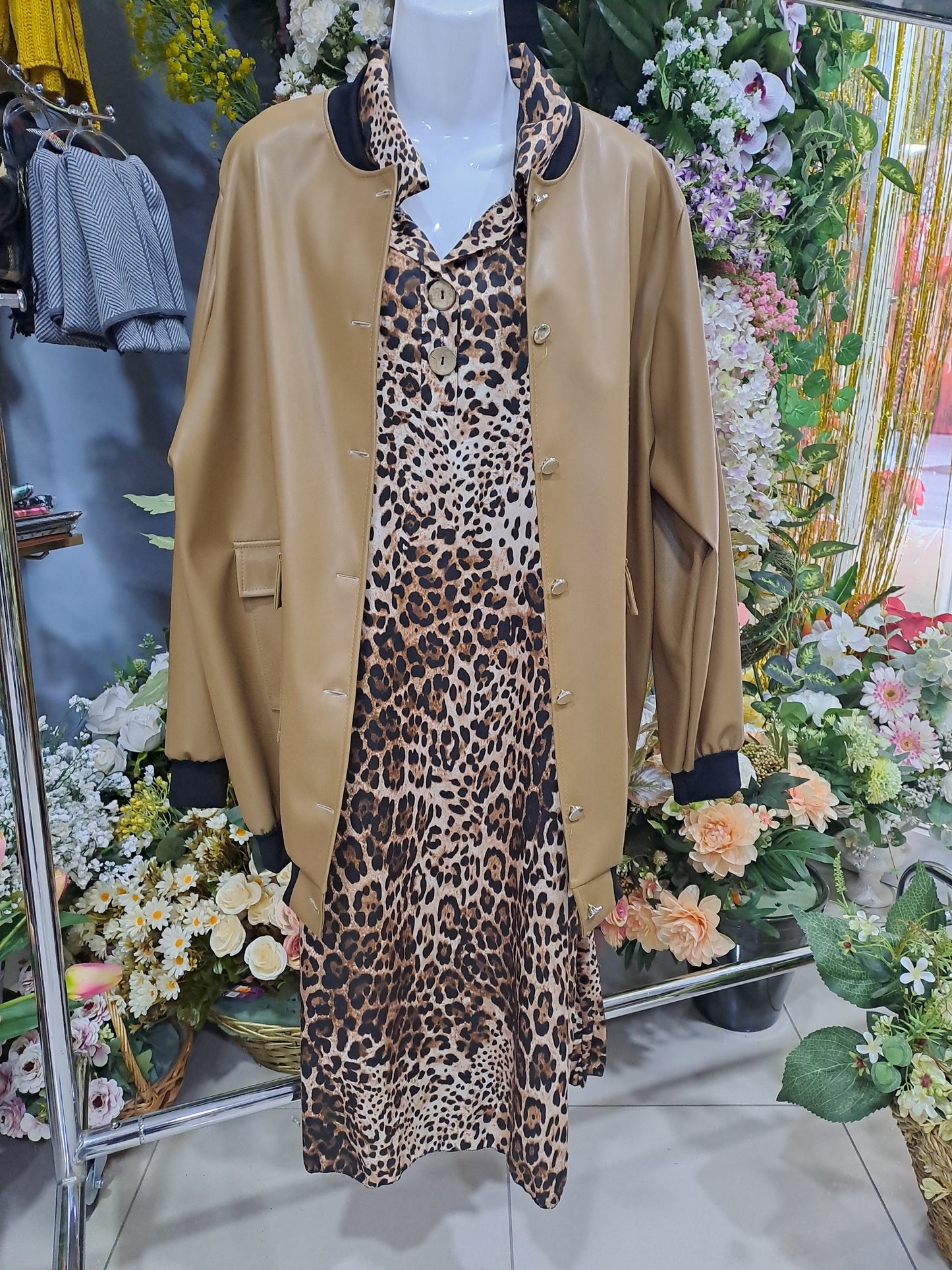 Vestido talla grande leopardo