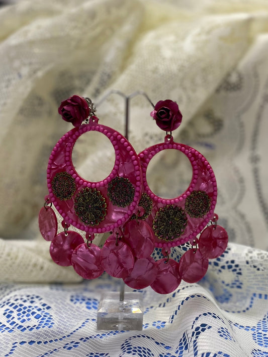 Pendientes fucsia