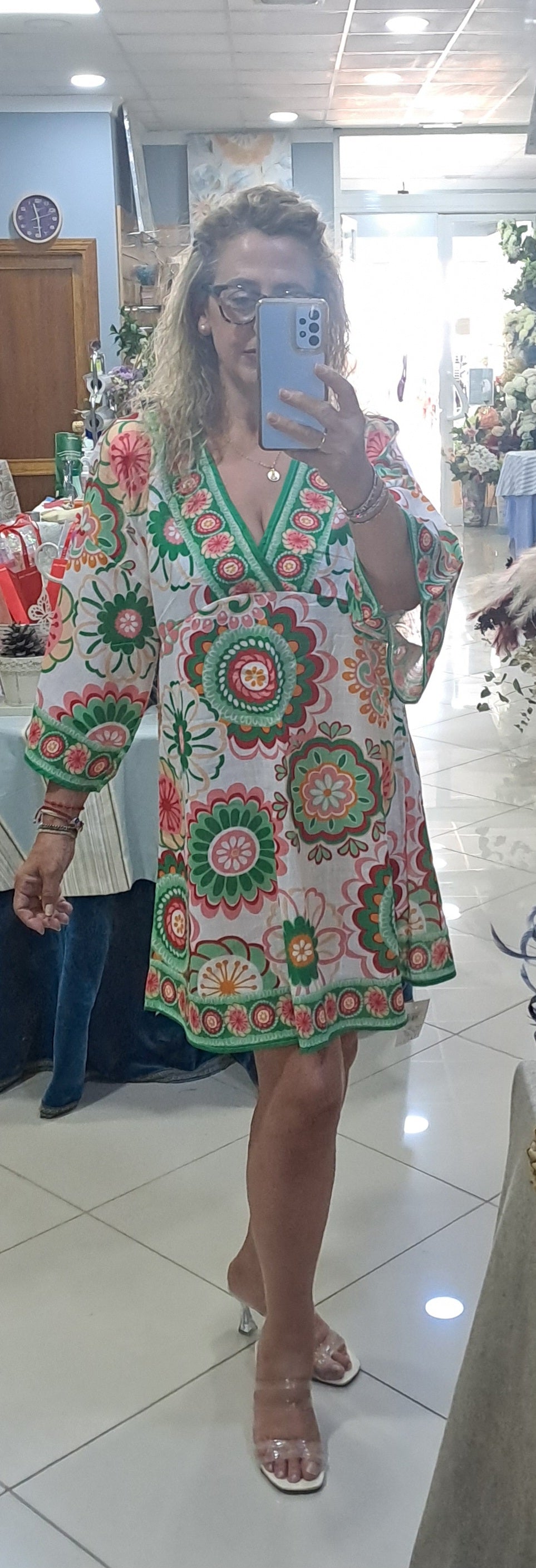 Vestido floral verde